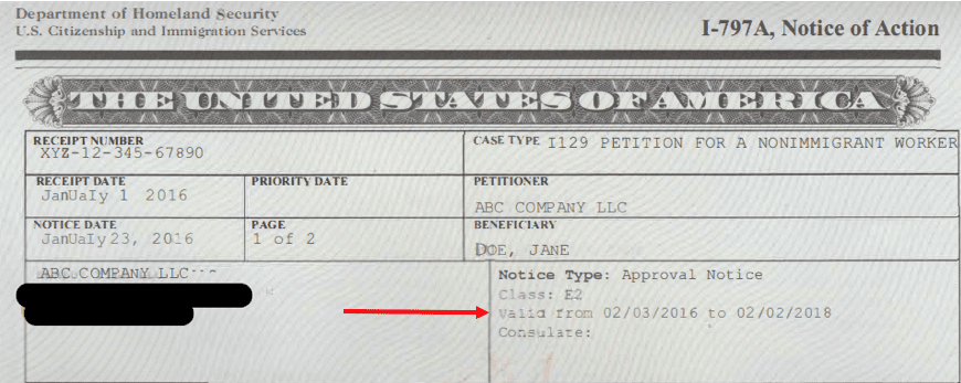 visa l1 questions sample Legal, a Is  of Visa? Scott Notice Form Action P.C. I 797