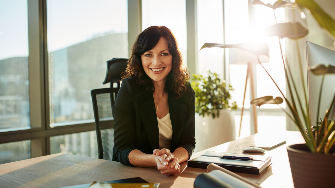 Business woman smiling