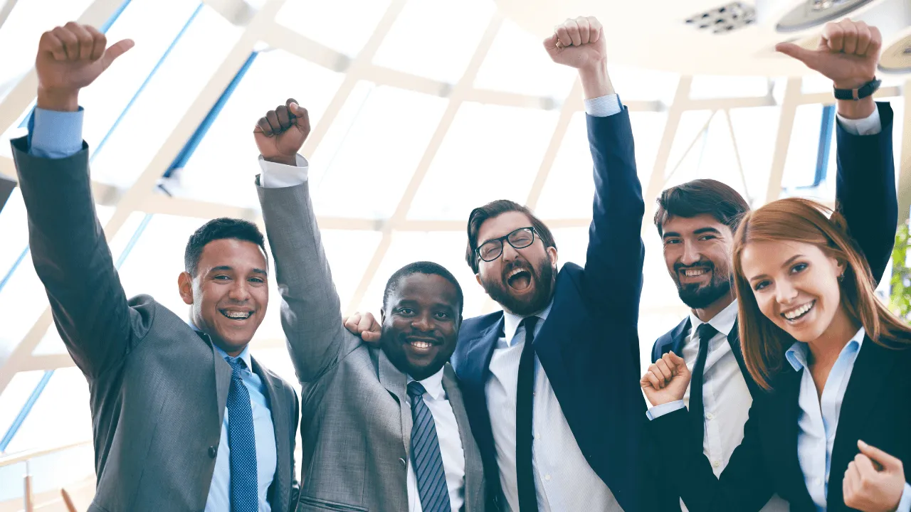 Business team celebrating