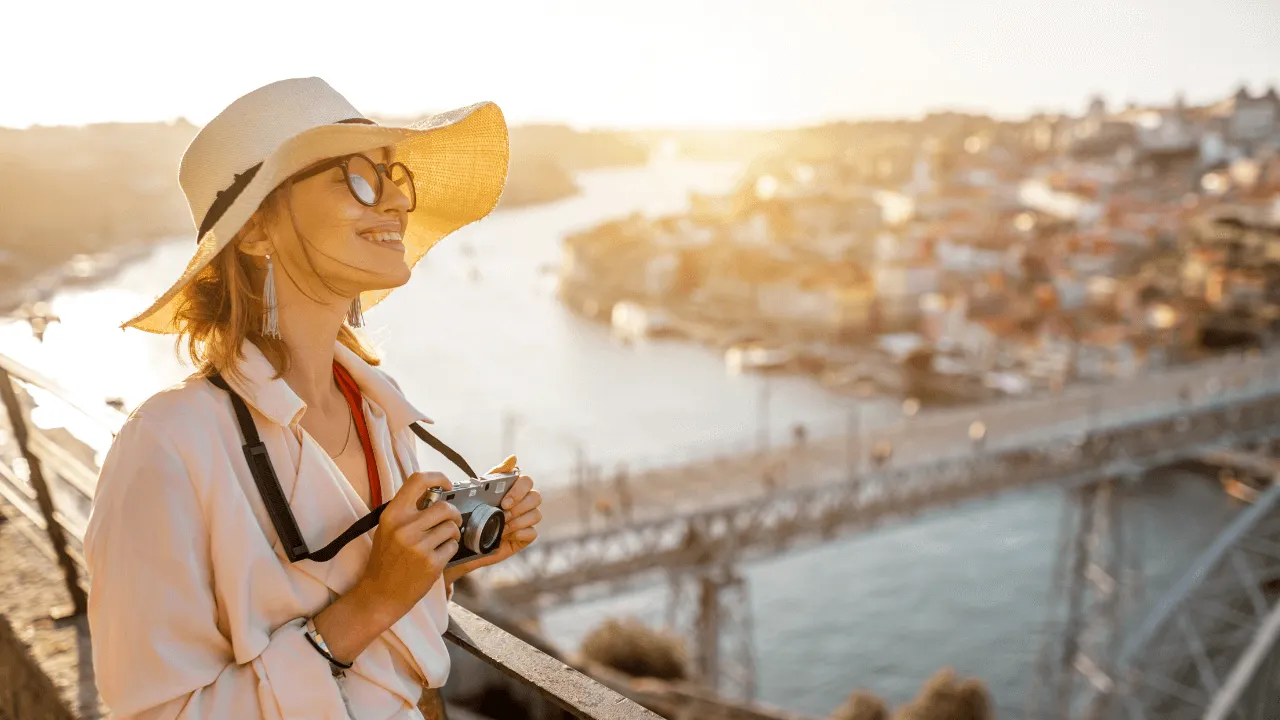 tourist exploring with a camera