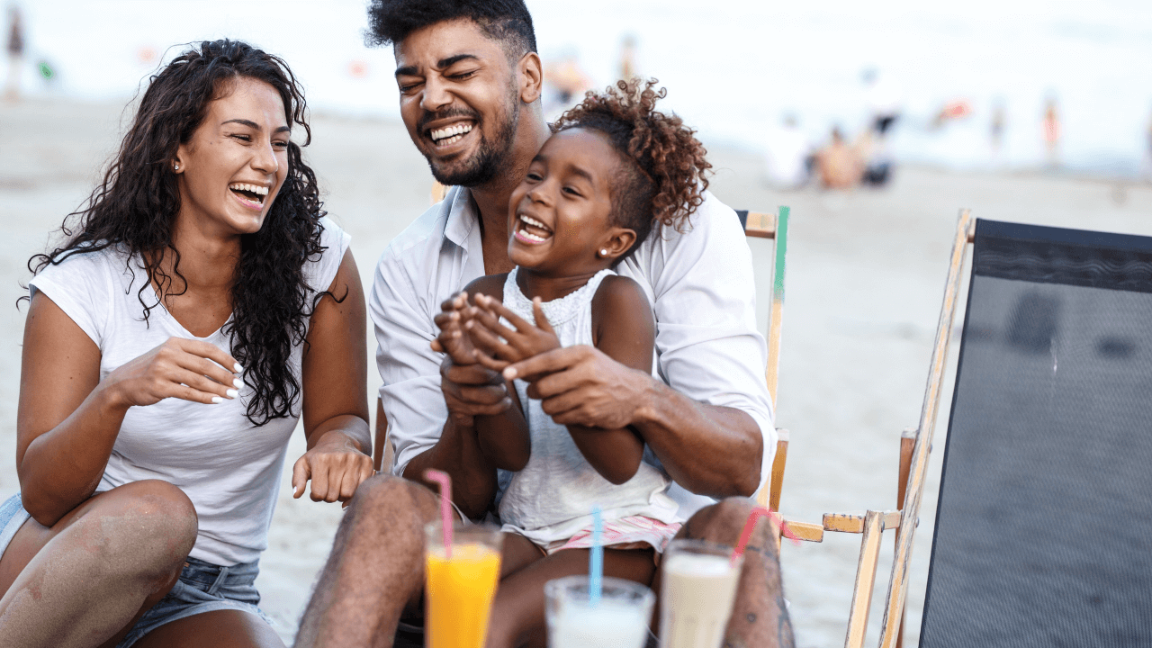 Happy family smiling