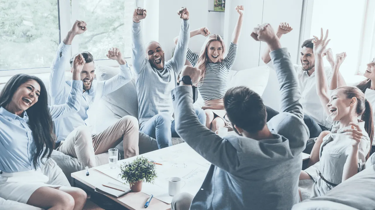Team celebrating a win