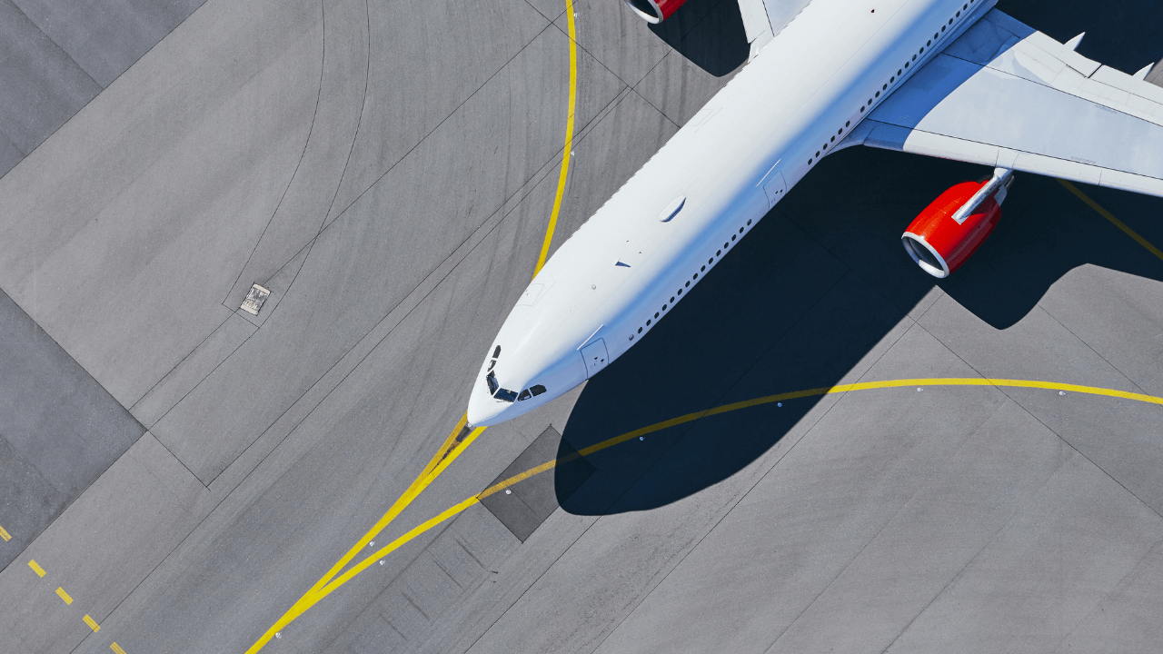 Airplane on a runway