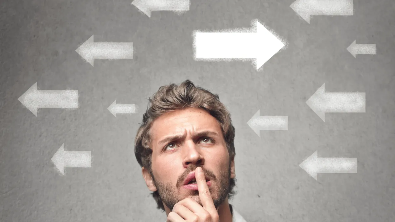 Man considering his options