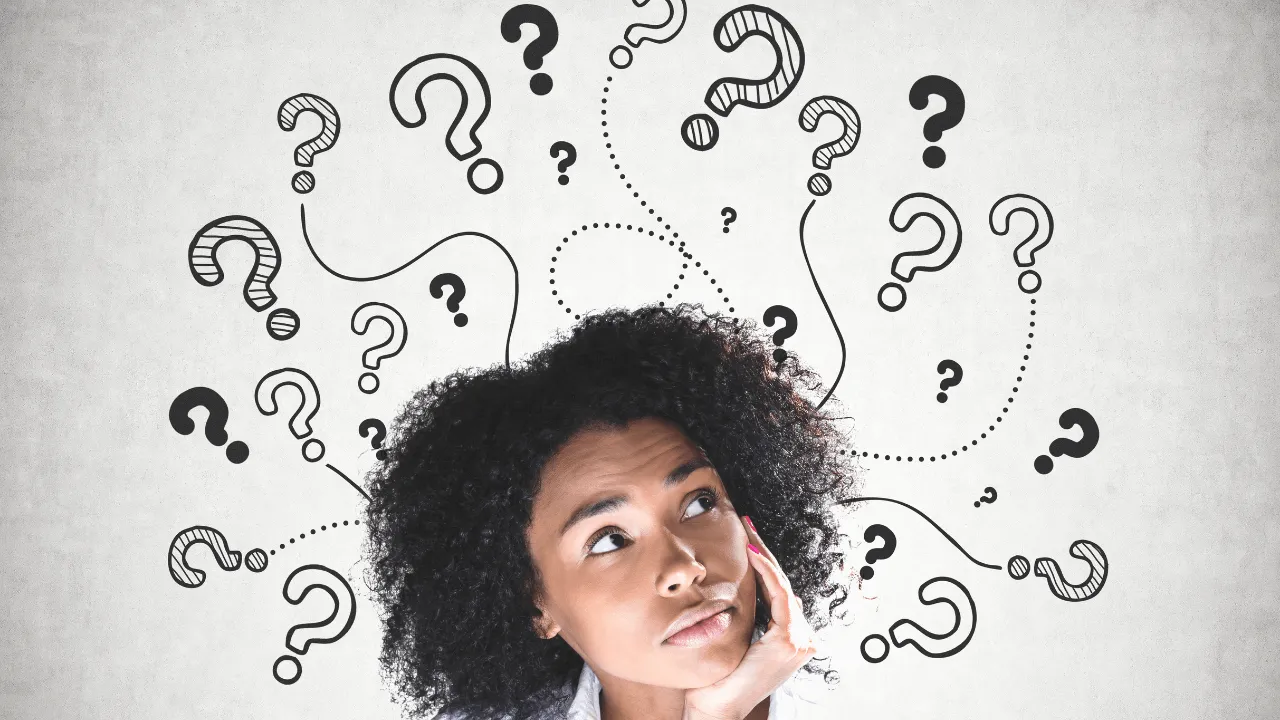 Woman with many questions