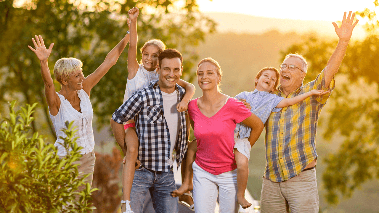 Happy Family celebrating