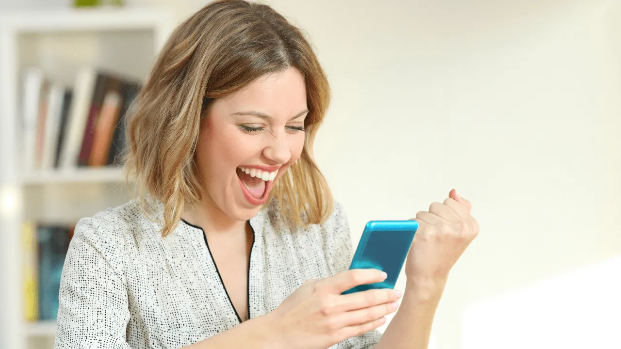 Lady celebrating approval