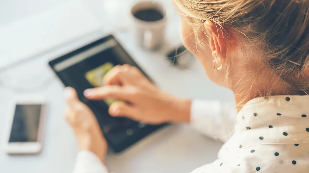Lady looking at blog posts