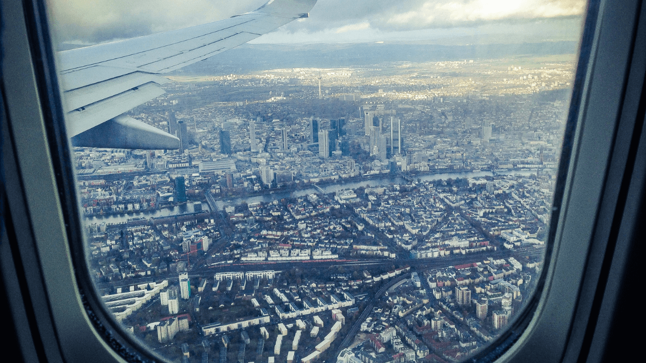 View from airplane window