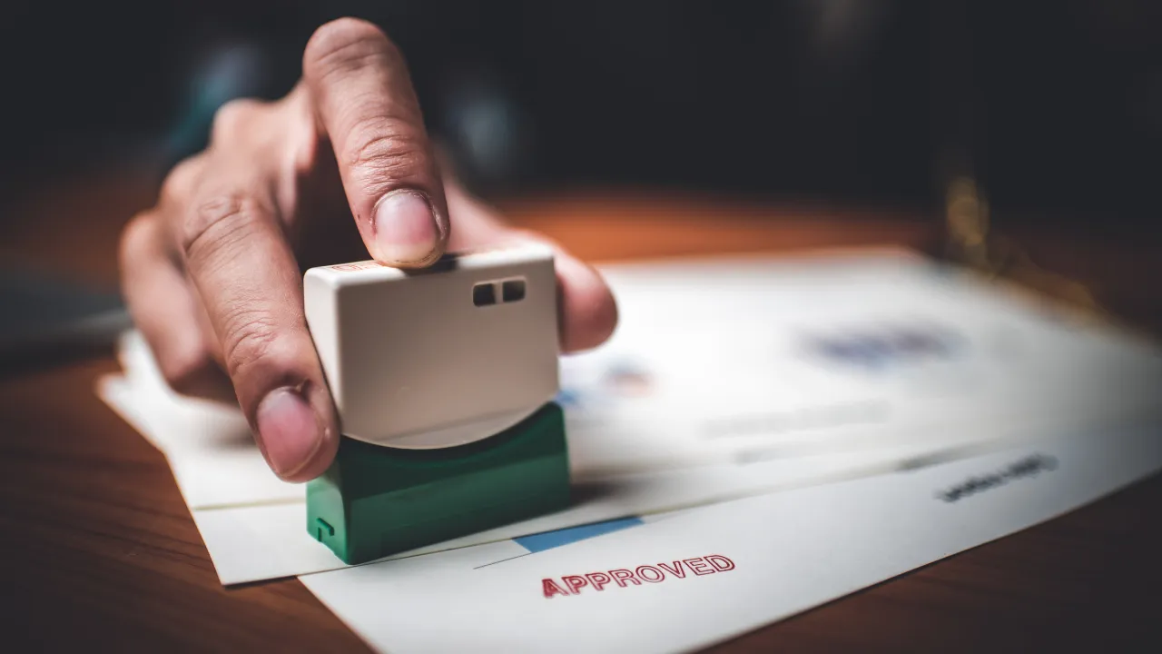 Approved Stamp on paper