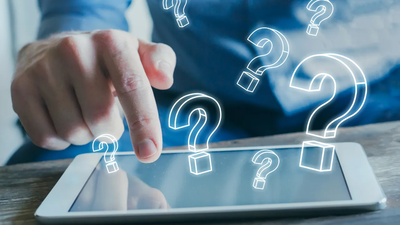 a man looking for answers to his questions on his ipad