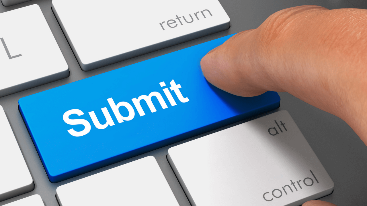 The submit button on a keyboard