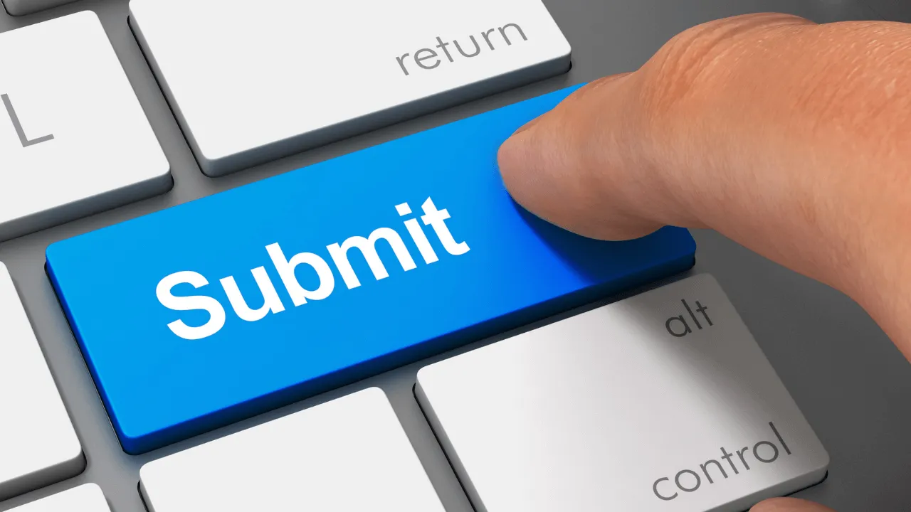 The submit button on a keyboard
