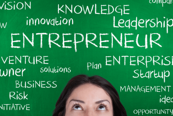 Entrepreneur ideas on a green board