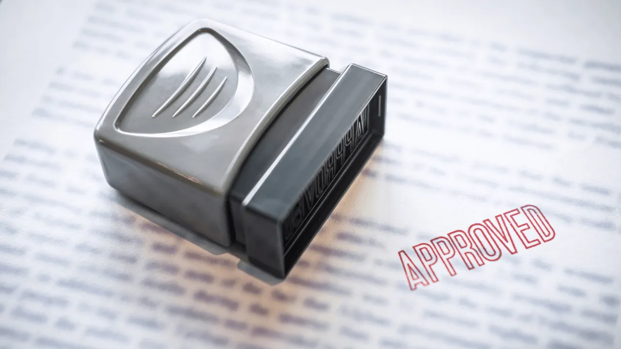 Approved stamped on official documents