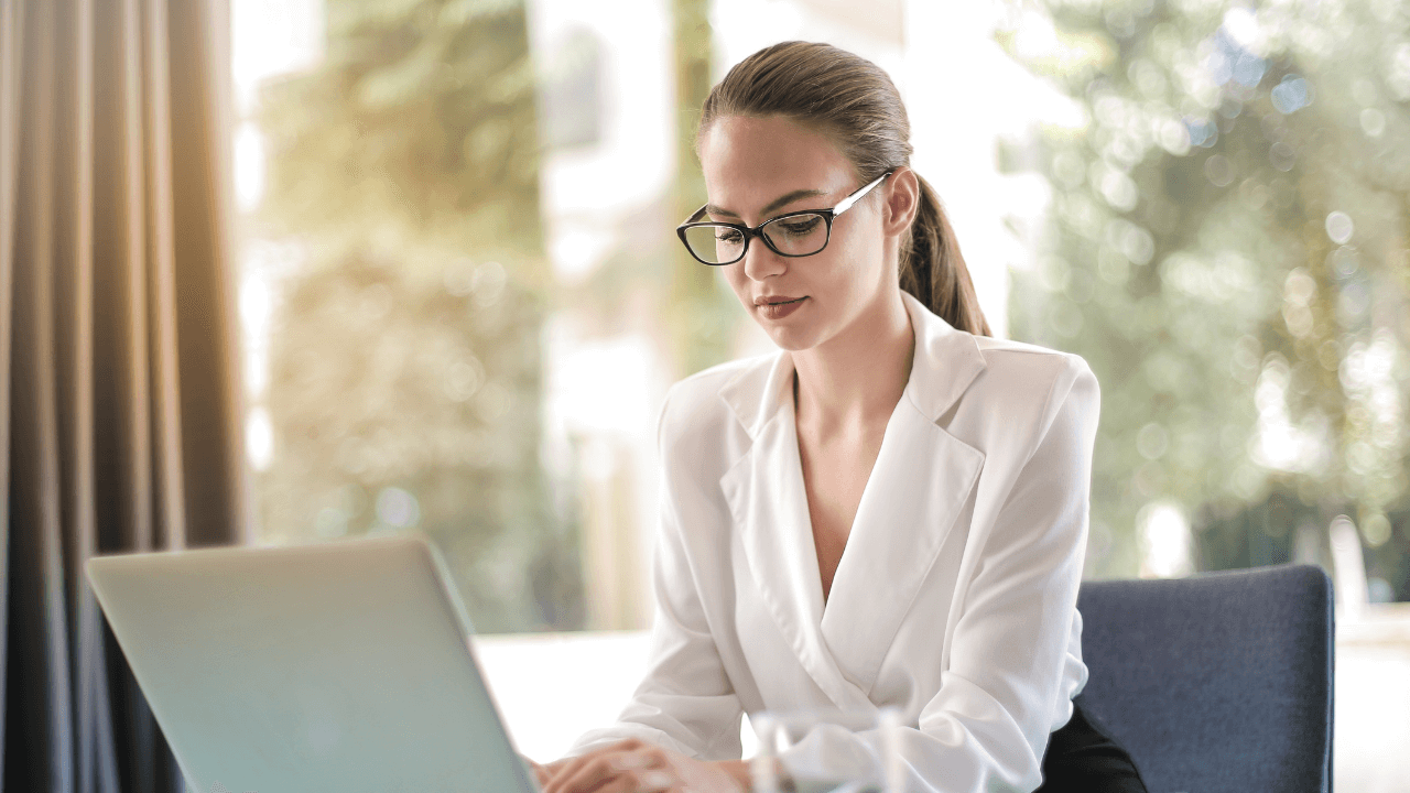 An entrepreneur working on her laptop