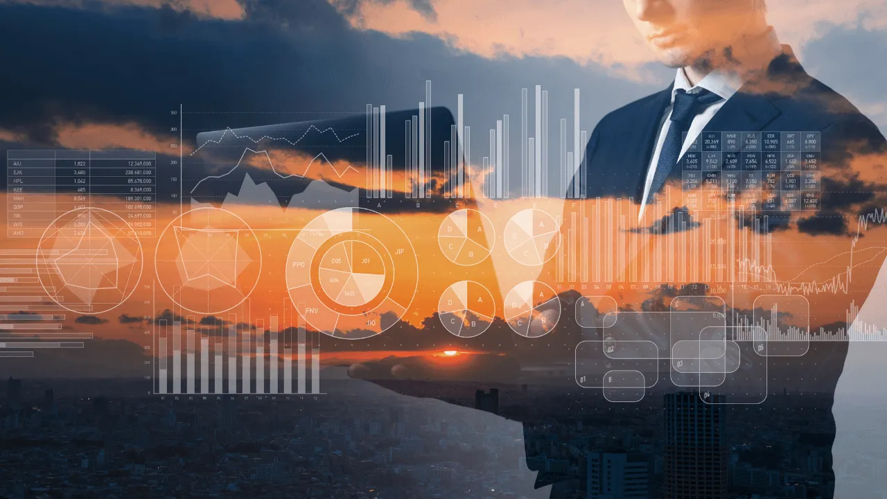 A business man working on the analytics of his business on his laptop