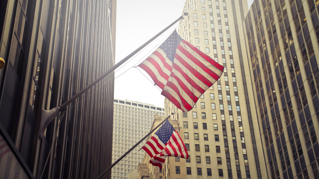 Two US flags on a US consulate