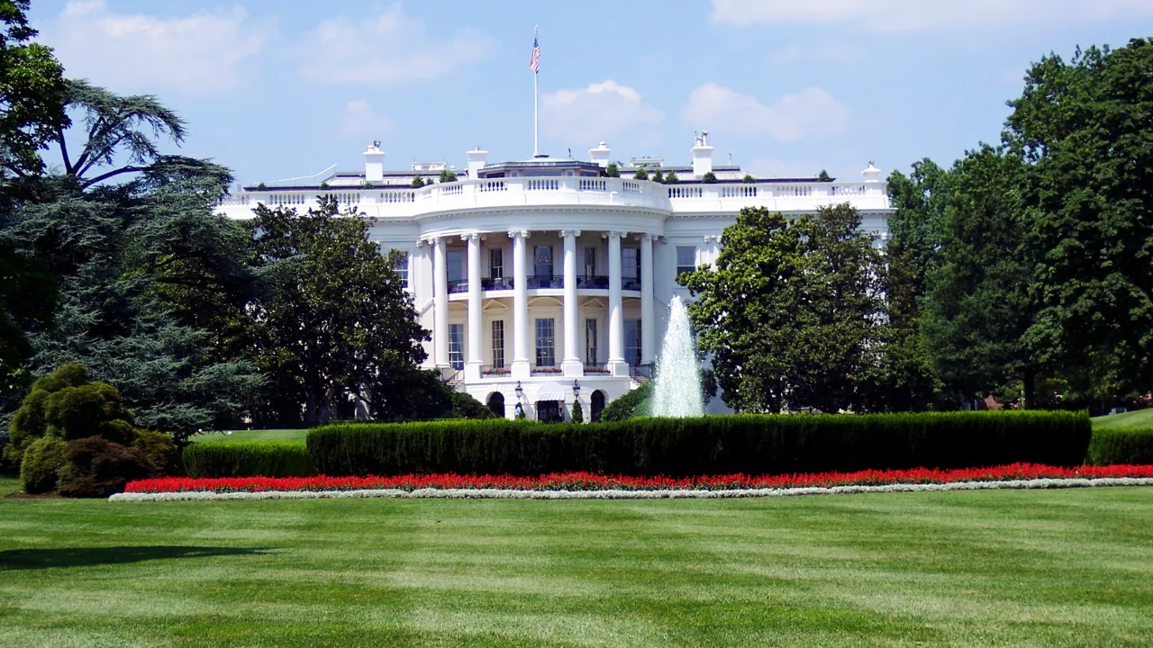 the white house and lawn