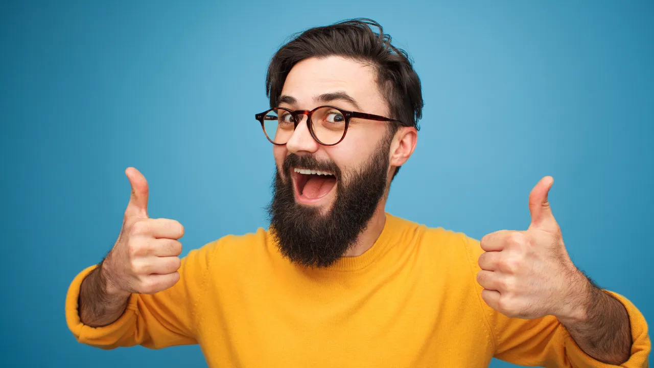 A man giving two thumbs up