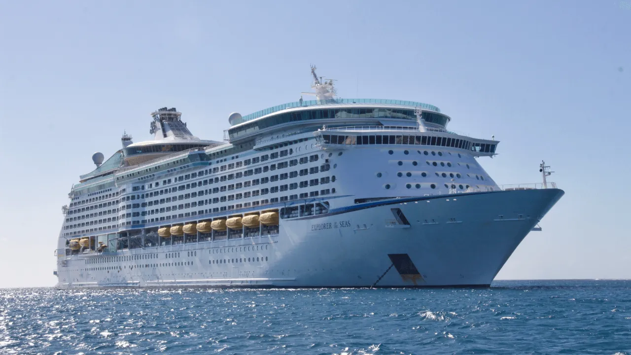 A cruise ship at sea