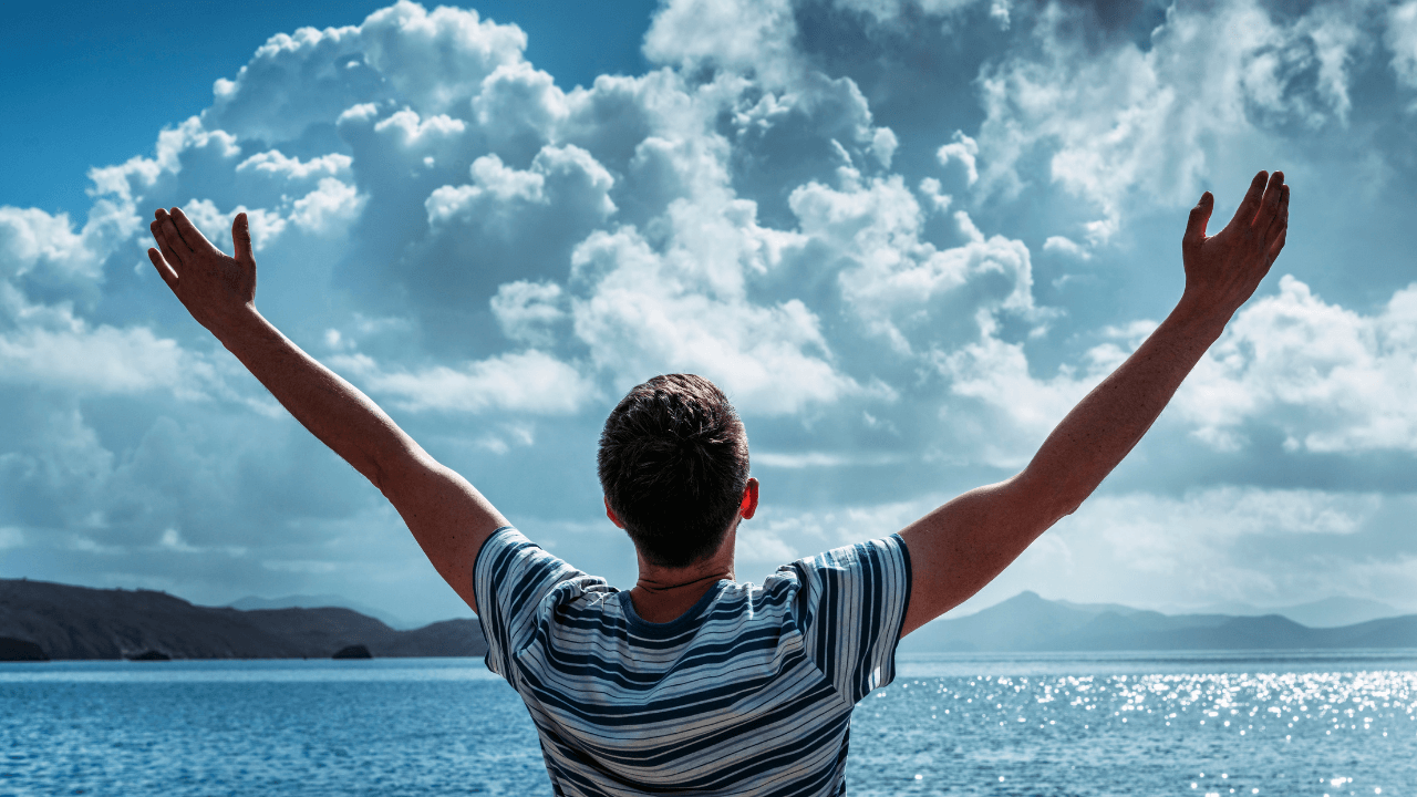 A man celebrating an approval with joy