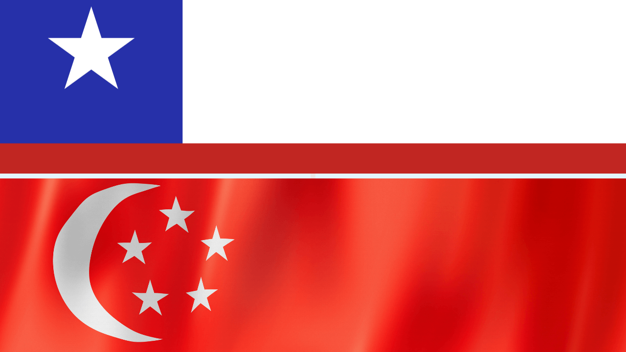 Chile and Singapore flags