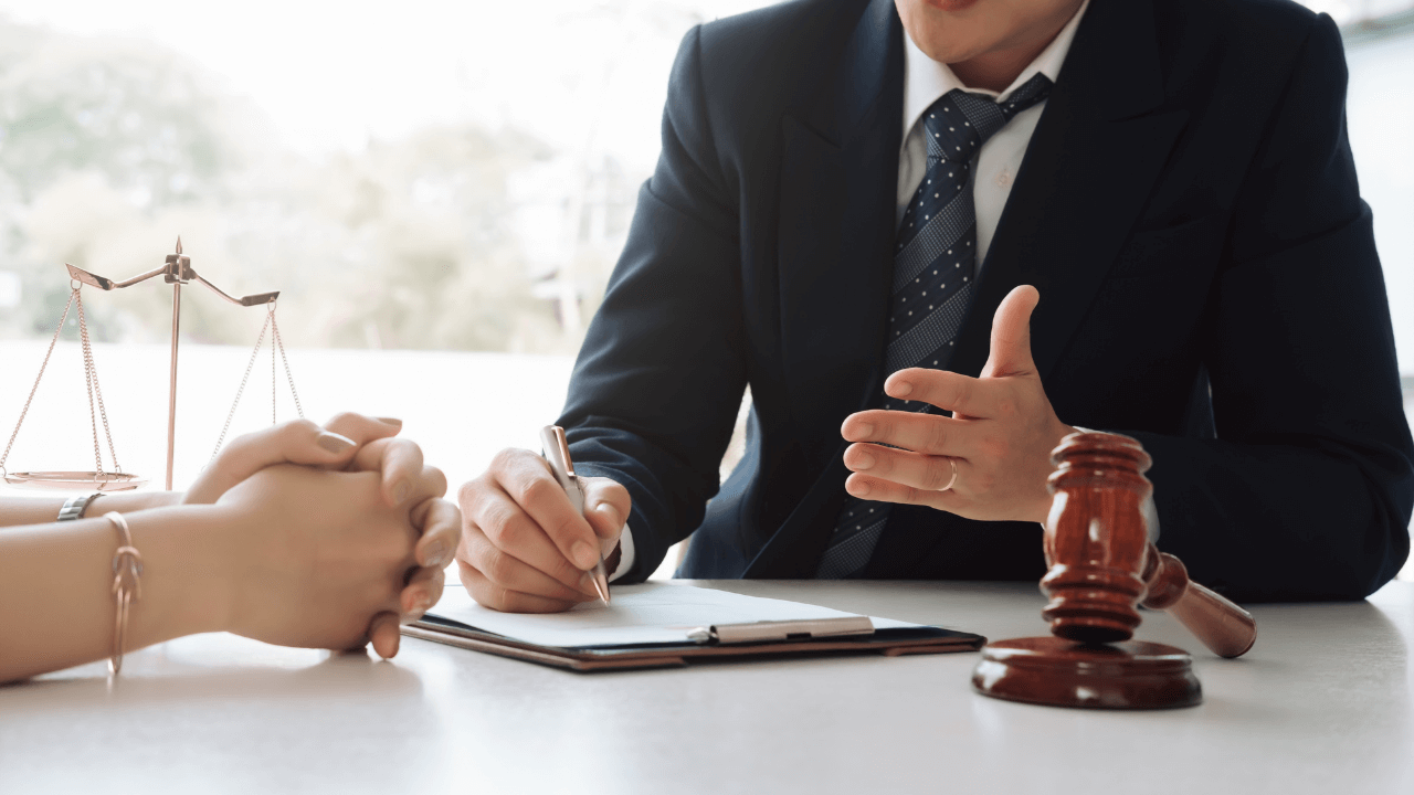 An attorney consulting with a client