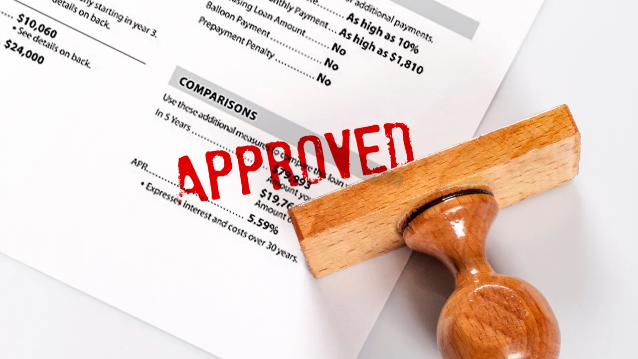 Approved stamp on an application