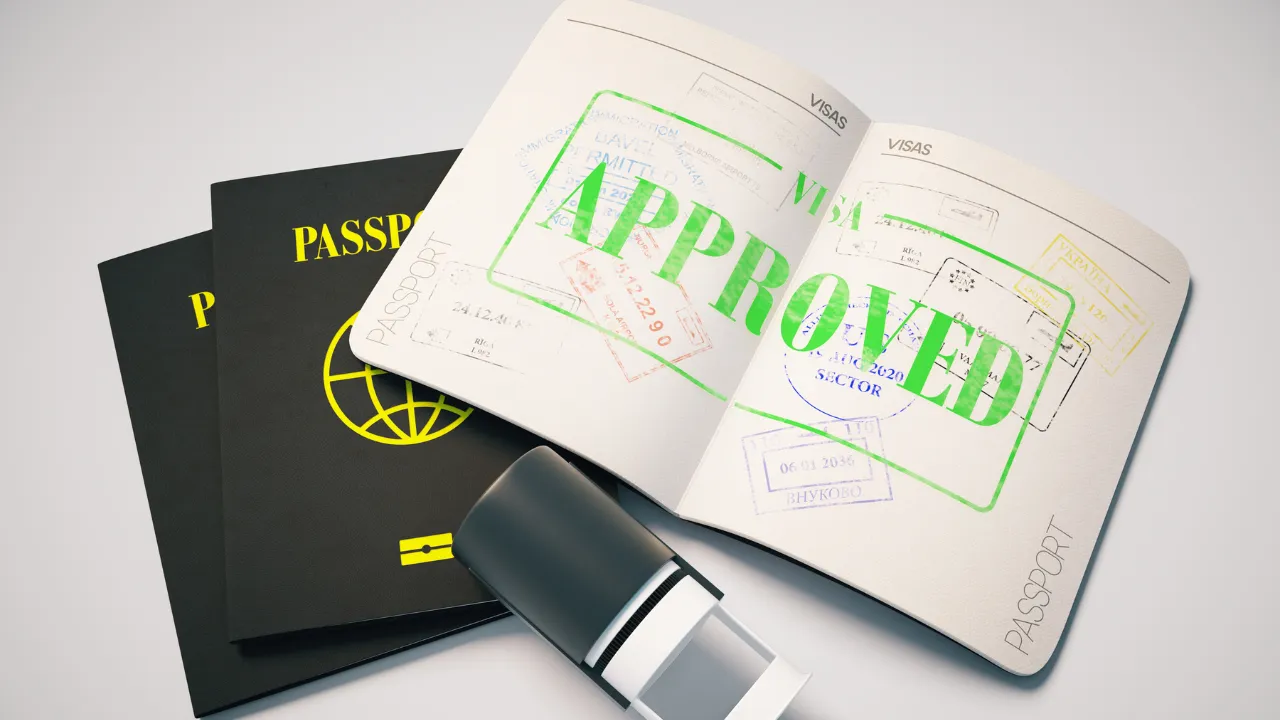 Approved stamp in a passport