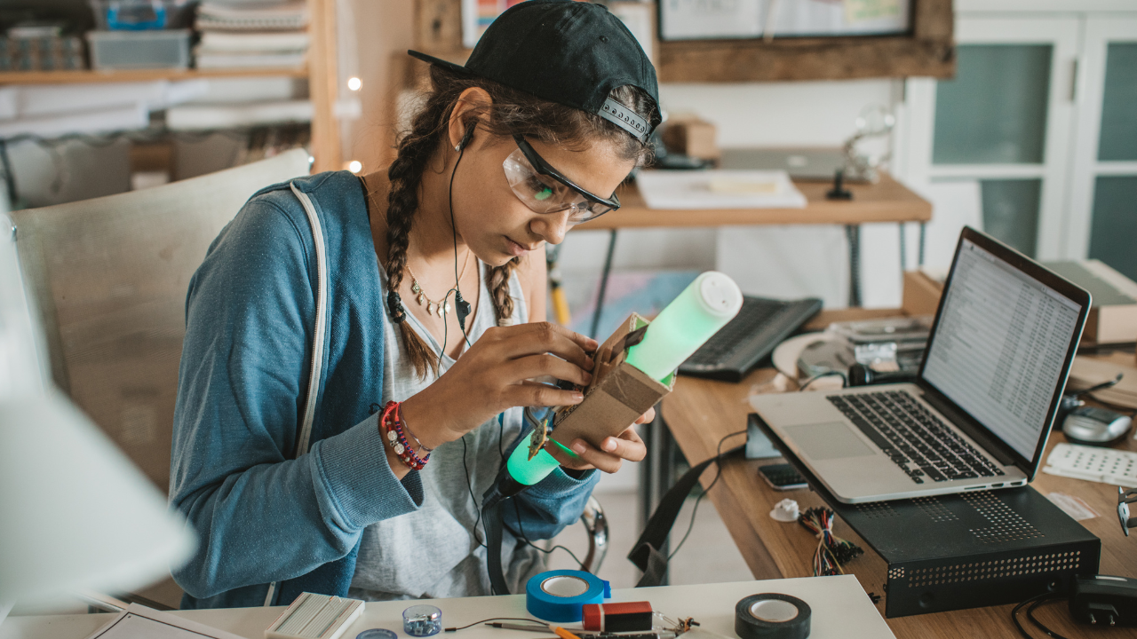 A stem student working on a project