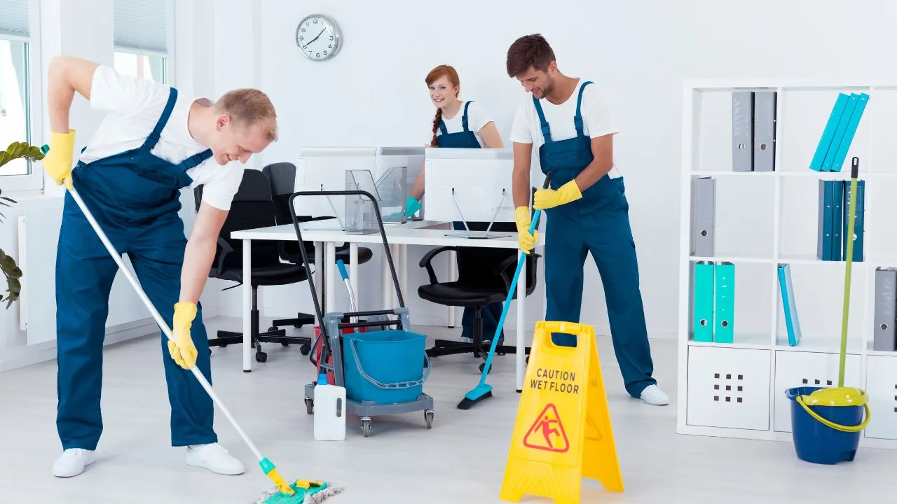 A cleaning business cleaning