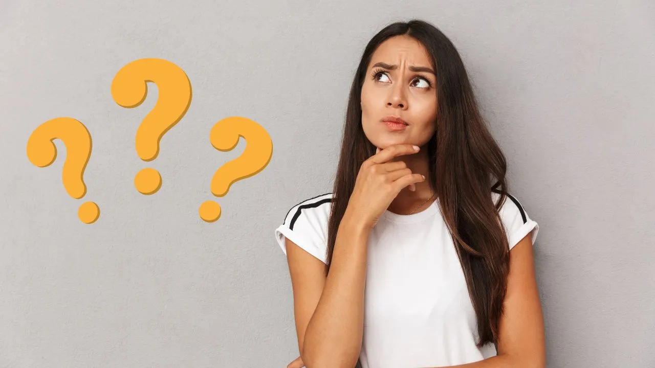 A woman taking a look at her question