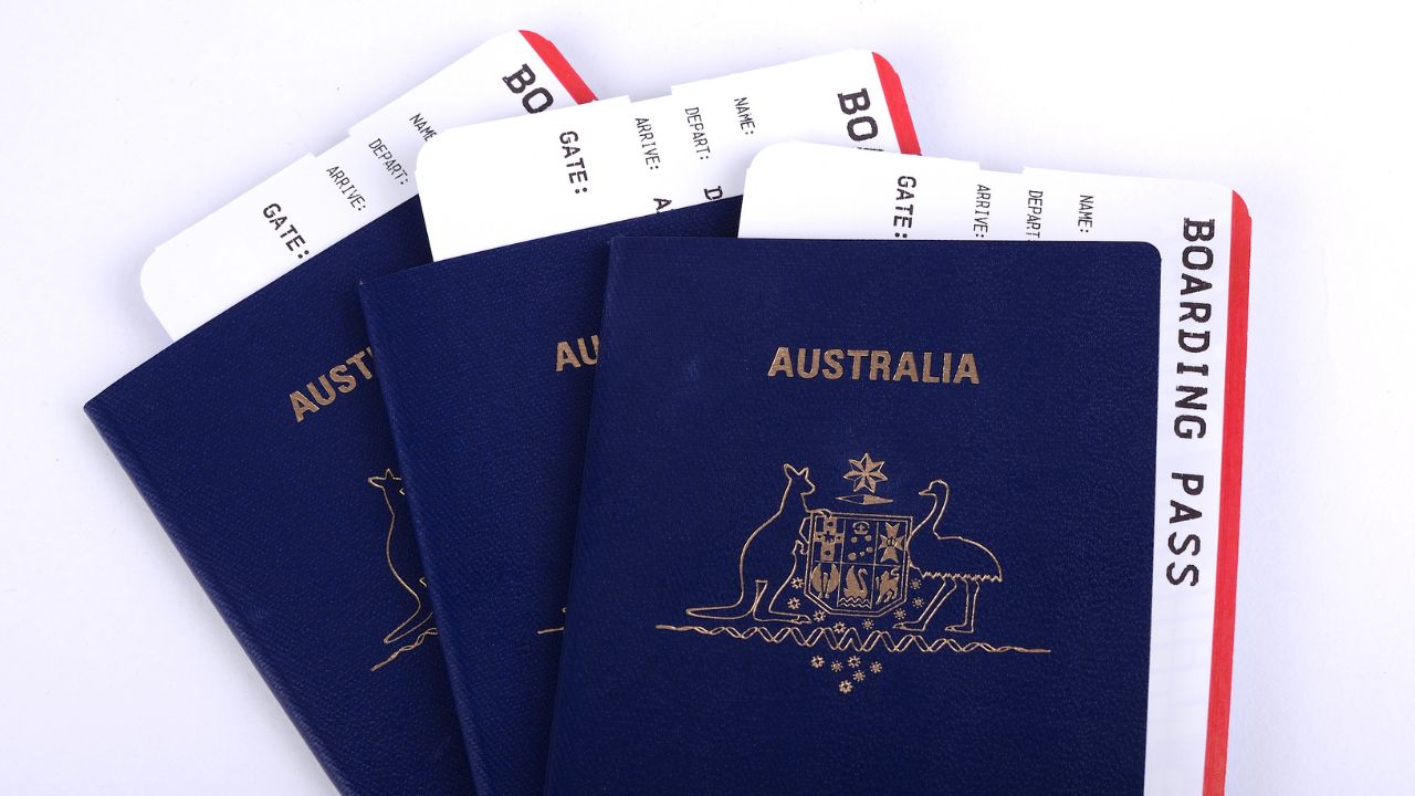 Ausralian passports with boarding passes in them