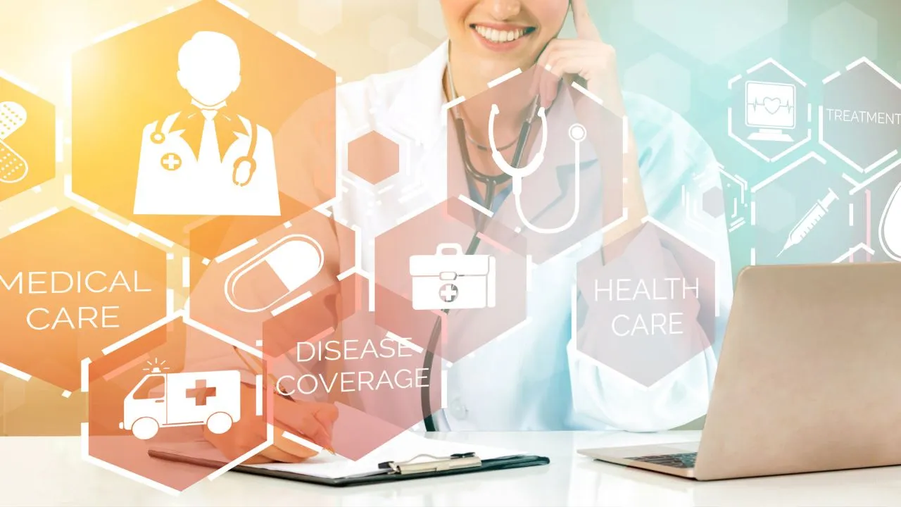 a medical clerk sitting at her desk