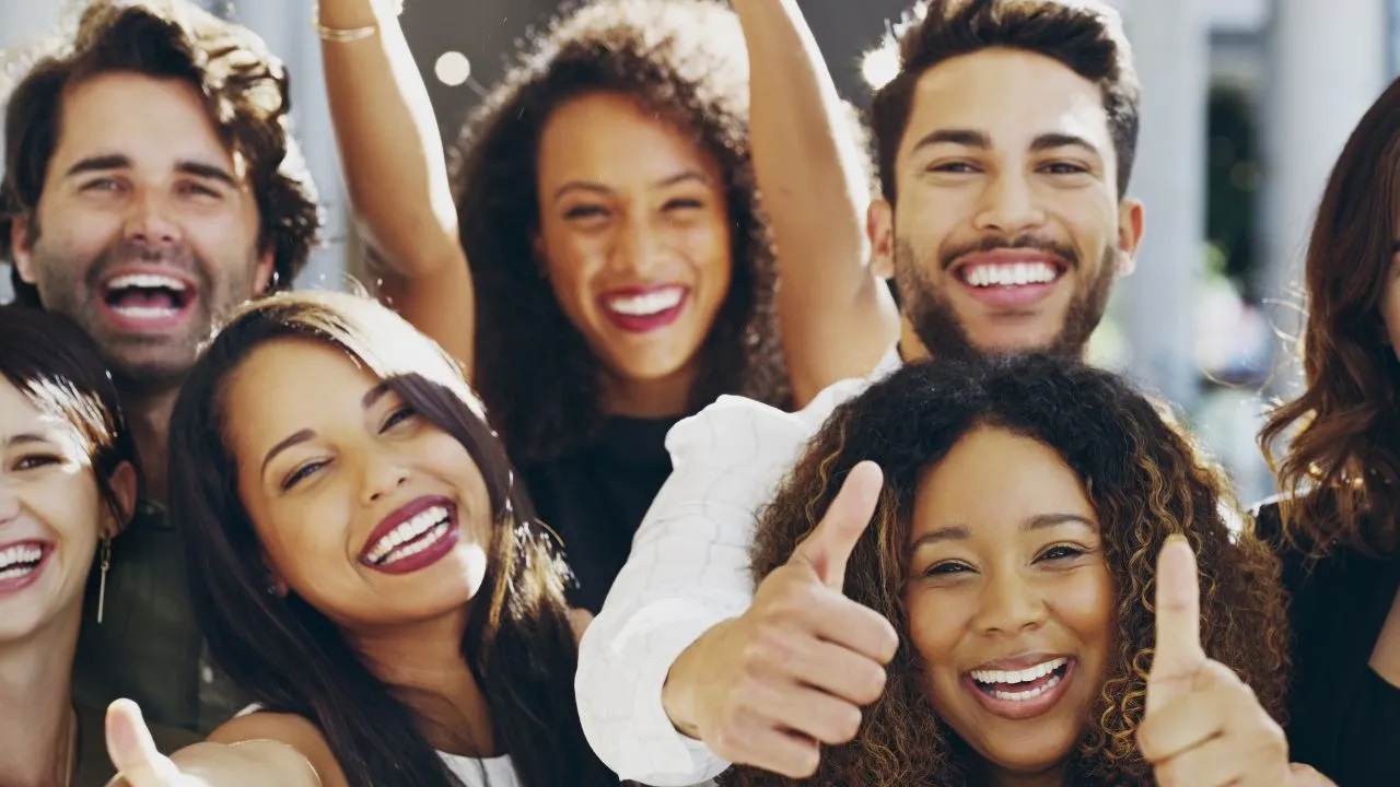 A group of people cleberating a win