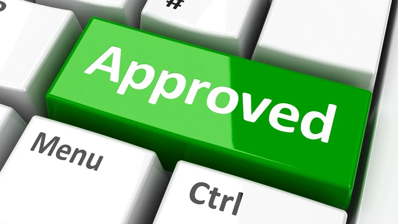 Approved button on a keyboard