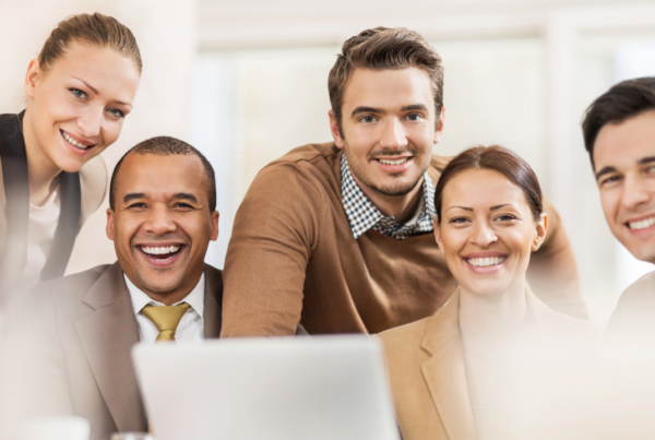 Office team smiling