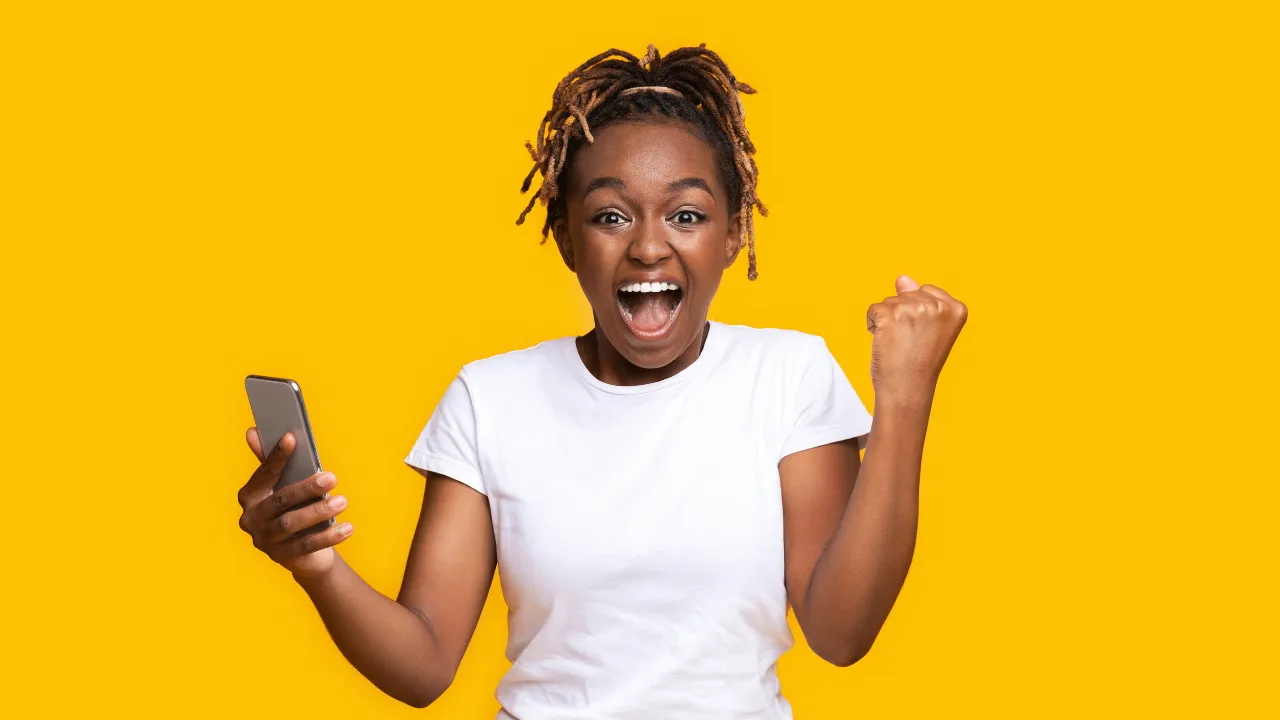 A woman who is excited