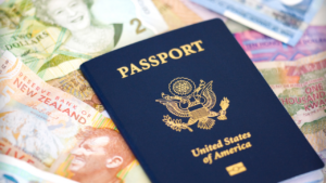 Passport and international currency