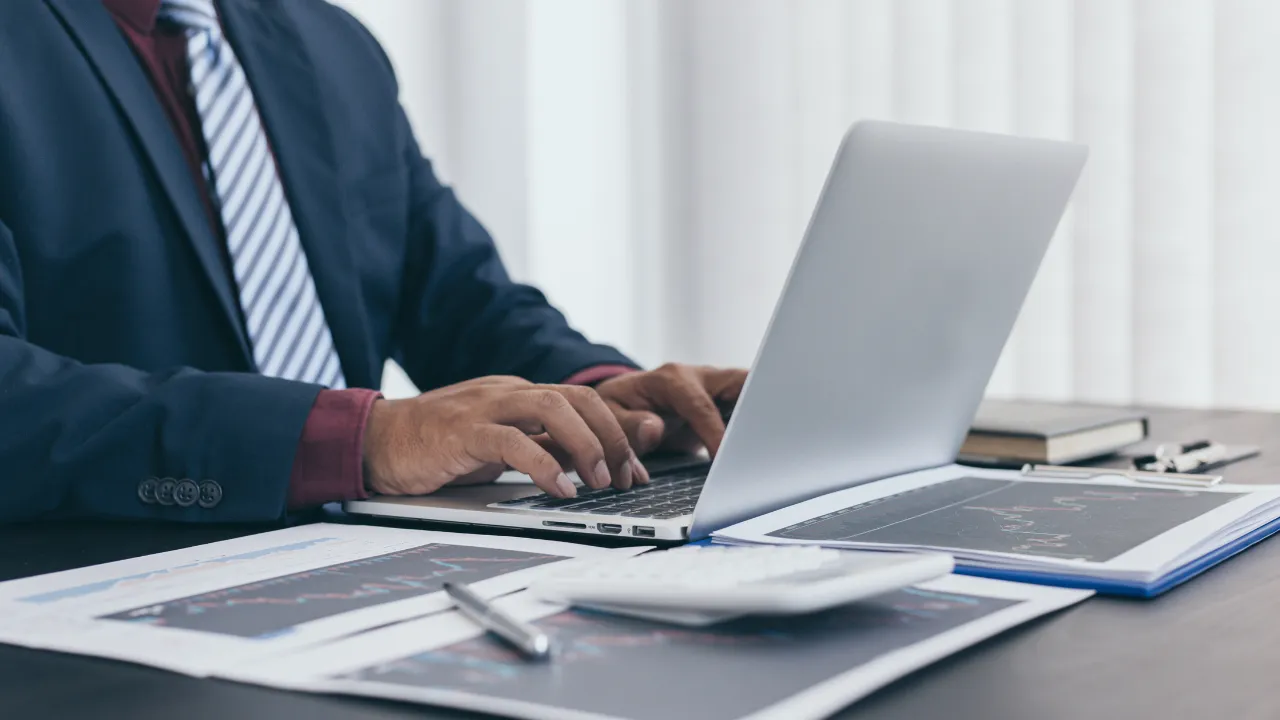 A man working on his laptop