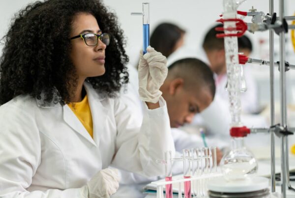 A woman working in a research lab