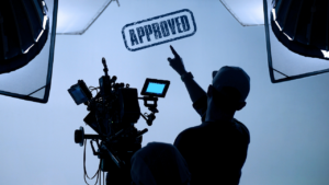 A production company celebrating a win