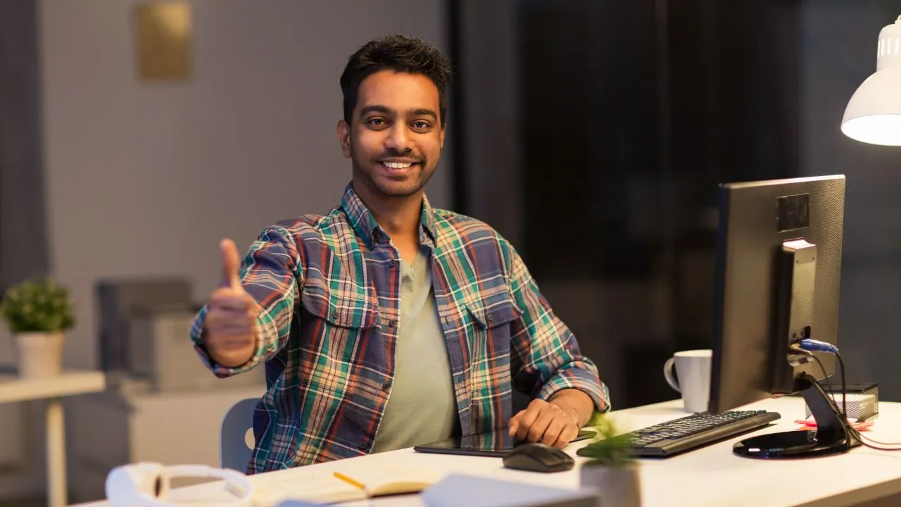 A man giving thumbs up