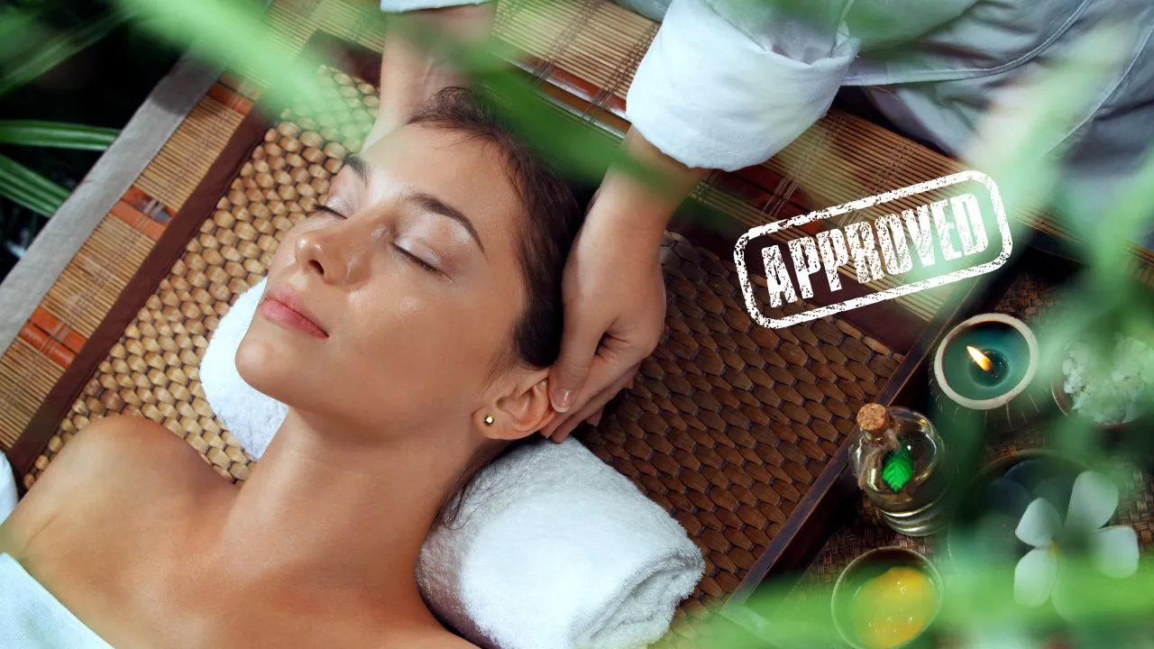 A lady enjoying a spa treatment