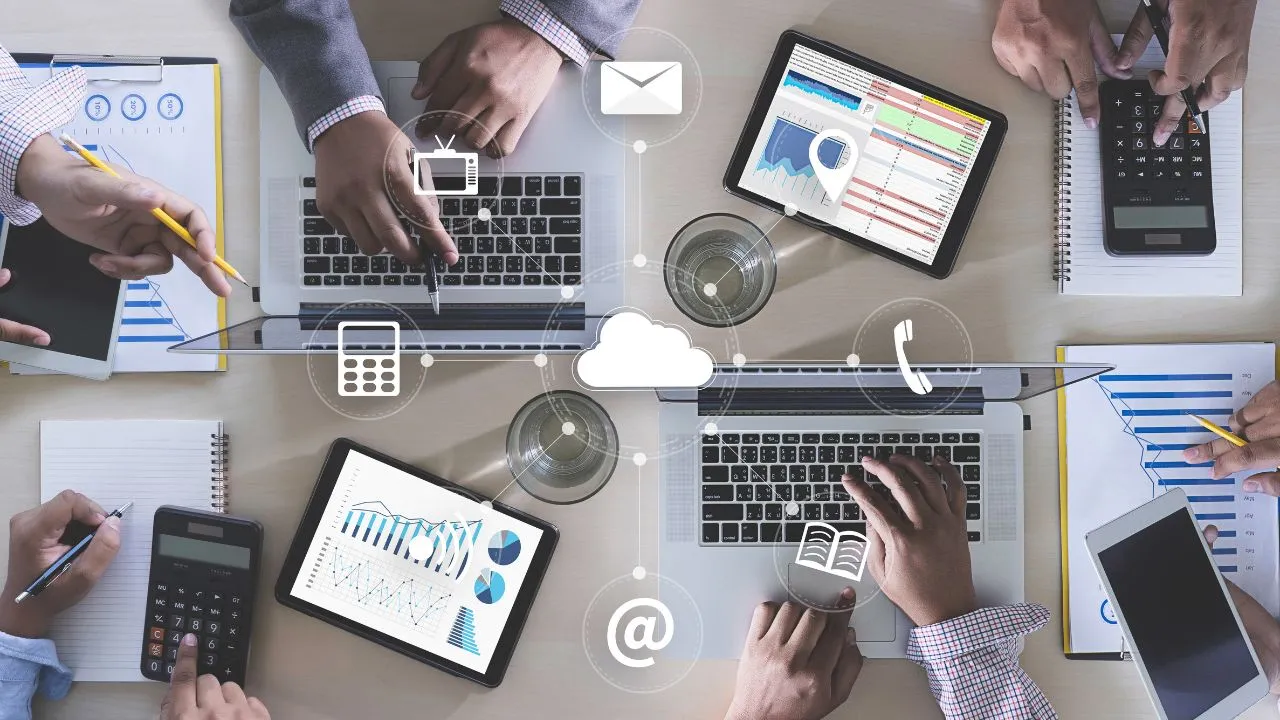 Marketing and advertising company at work