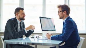Two business men in a meeting