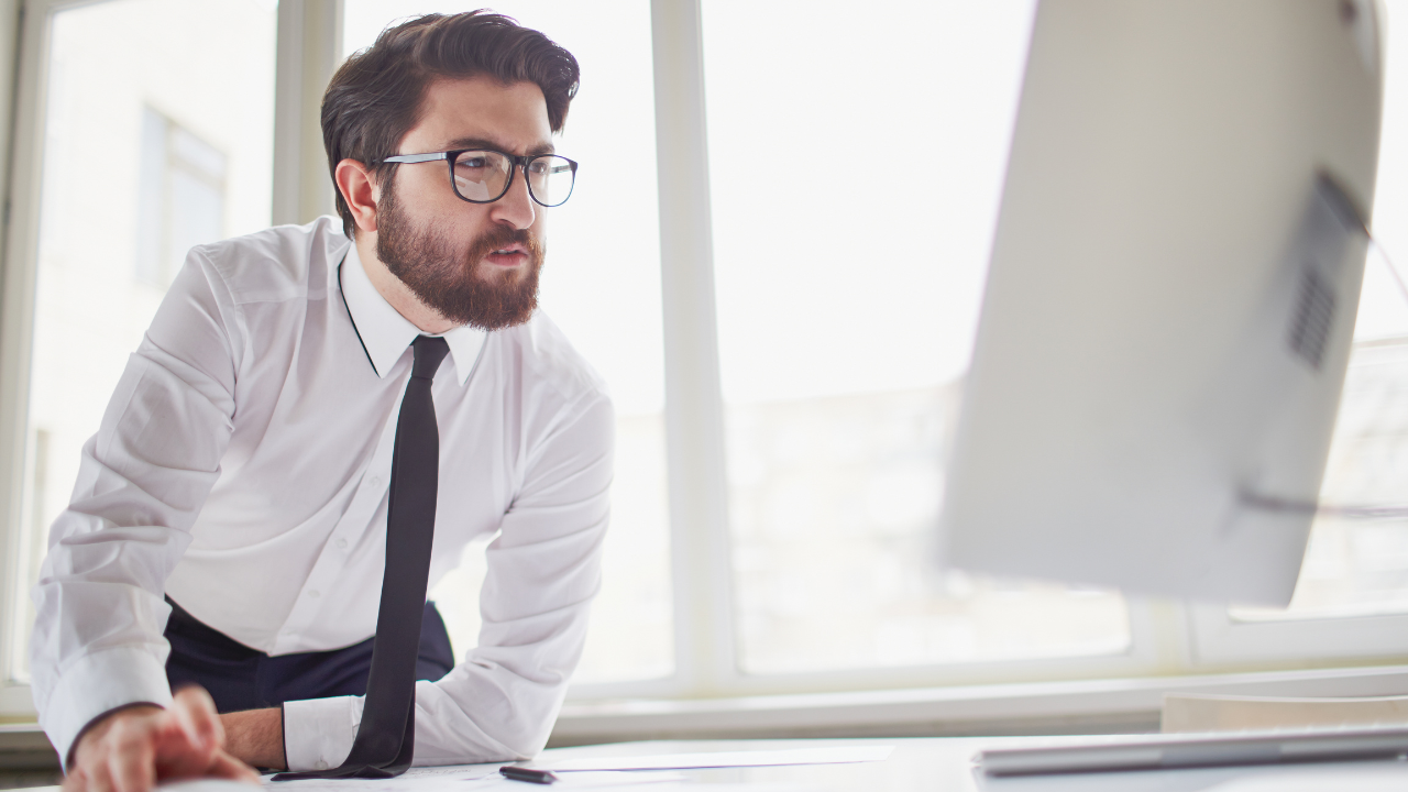 Business man on computer