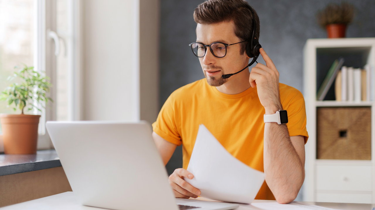 A man working remotely