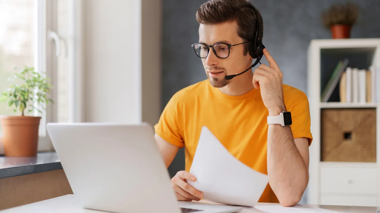 A man working remotely